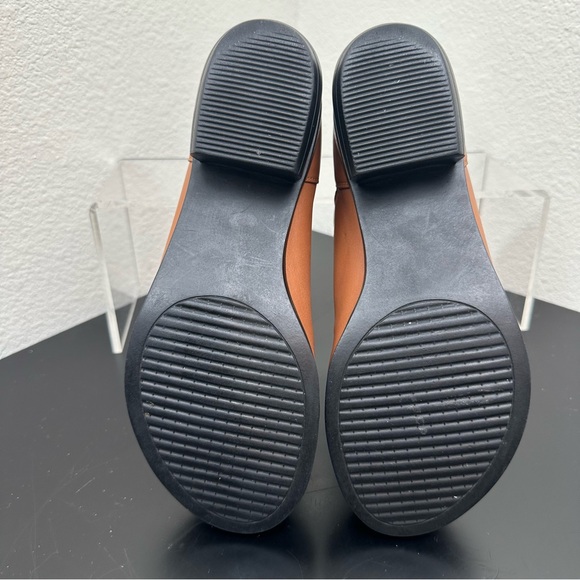 Rare HUMAND Ankle Boot Back Zip Rounded Block Heel Tan Brown Leather Woman 7.5 - Picture 7 of 11